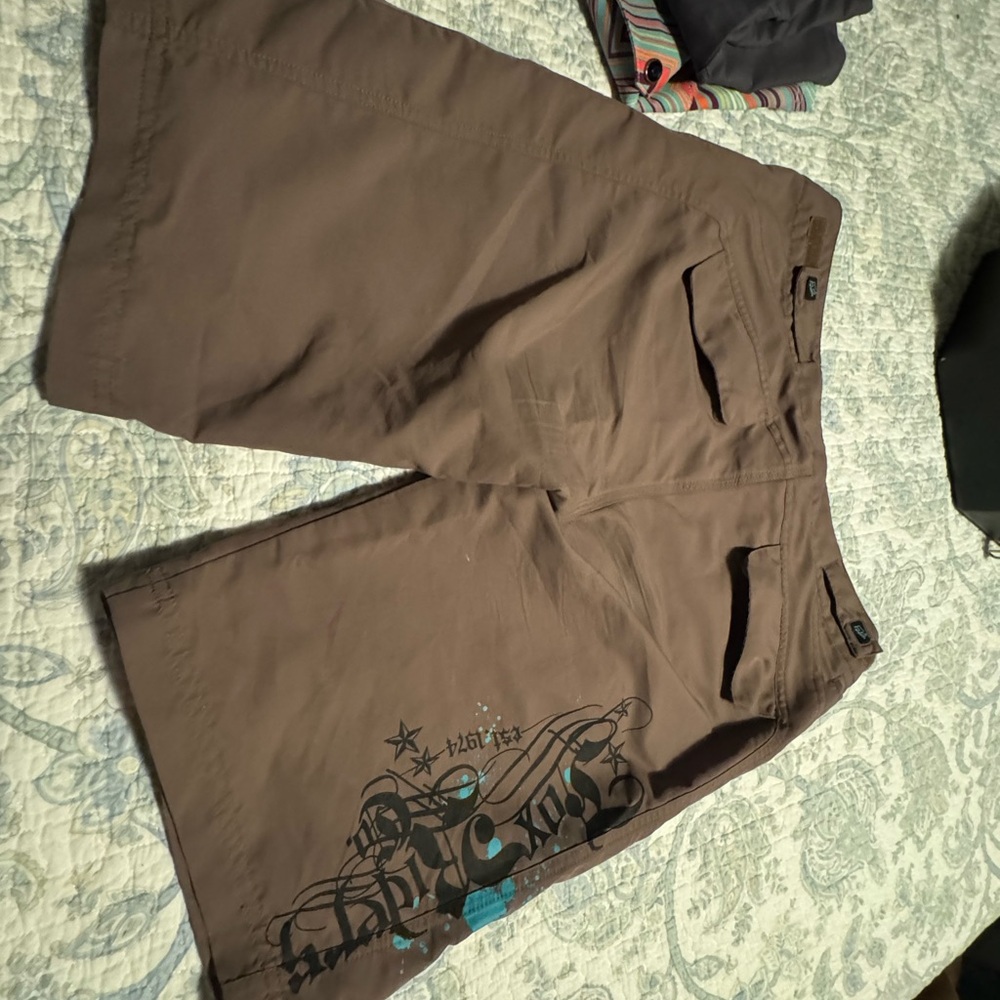 Brown Graphic Mountain Bike Shorts